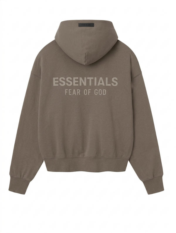 Fear of God ESSENTIALS Wood Brown Zip Hoodie