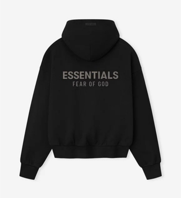 Fear of God ESSENTIALS Black Hoodie SS25